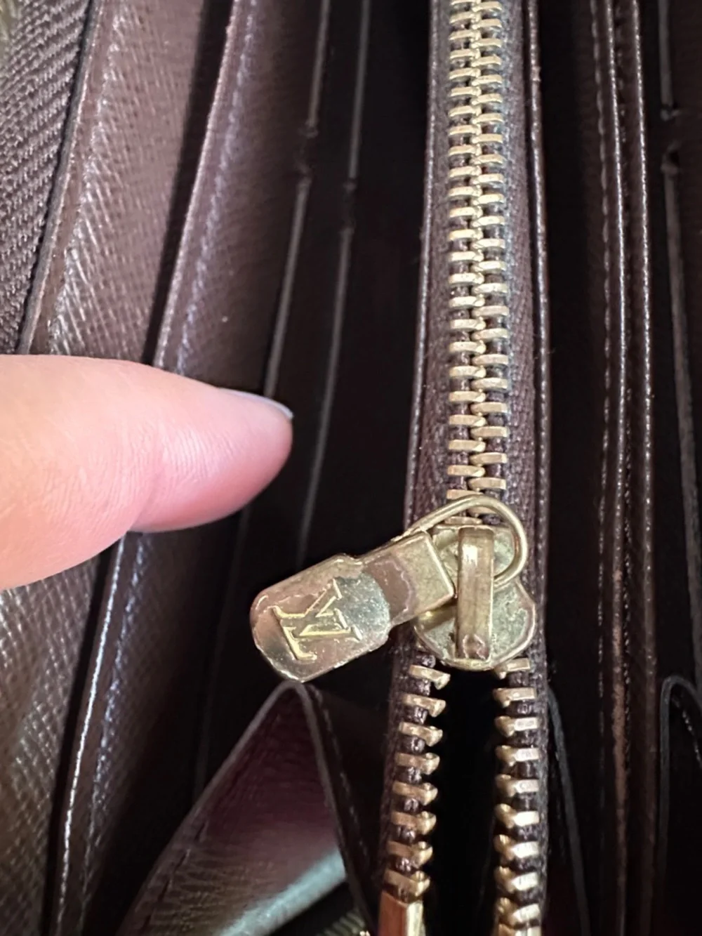 Louis Vuitton Brown Damier Ebene Long Zip Wallet